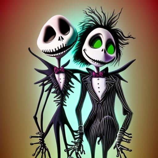 Jack Skellington & BeetleJuice - AI Generated Artwork - NightCafe Creator