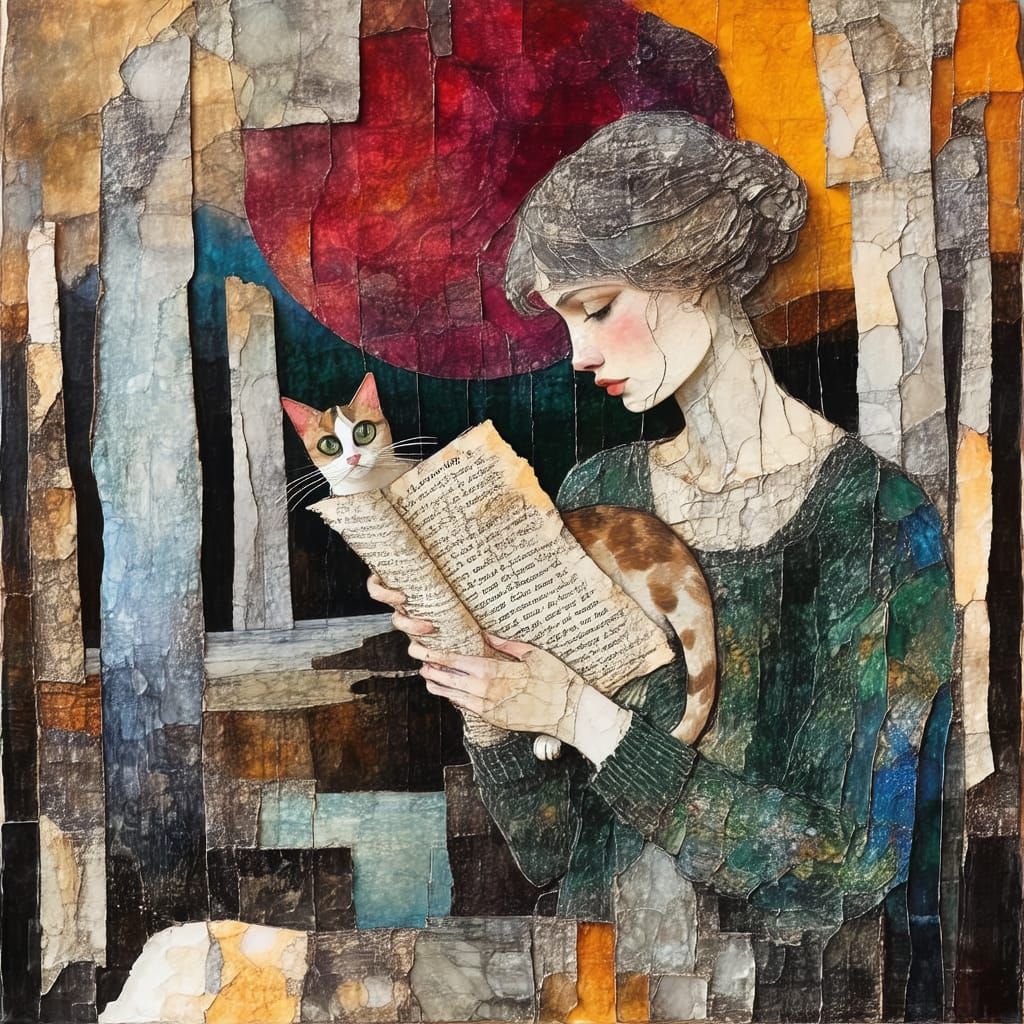 A cat and a book. 🤍