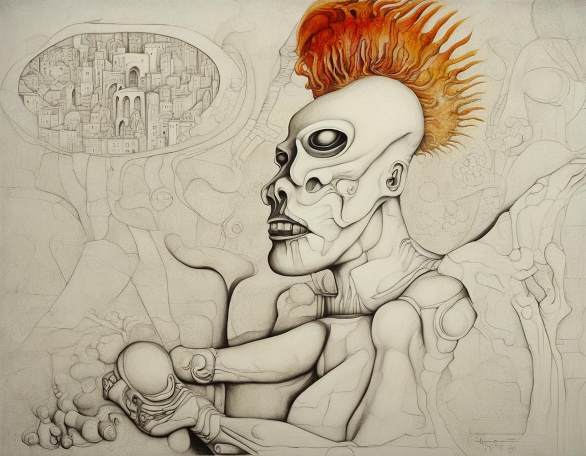 graffiti gothic art hyperdetailed H.R. Giger