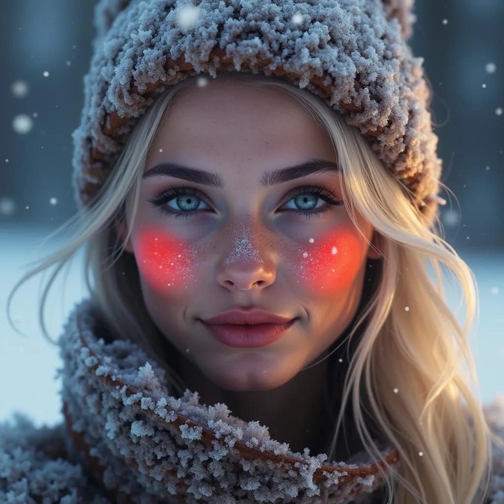 Flicka’s Frost: A Portrait of Winter Beauty