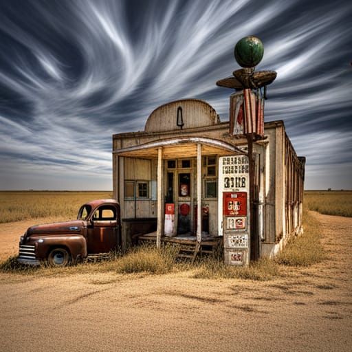 Route 66 Abandoned Building  by @Natasha
