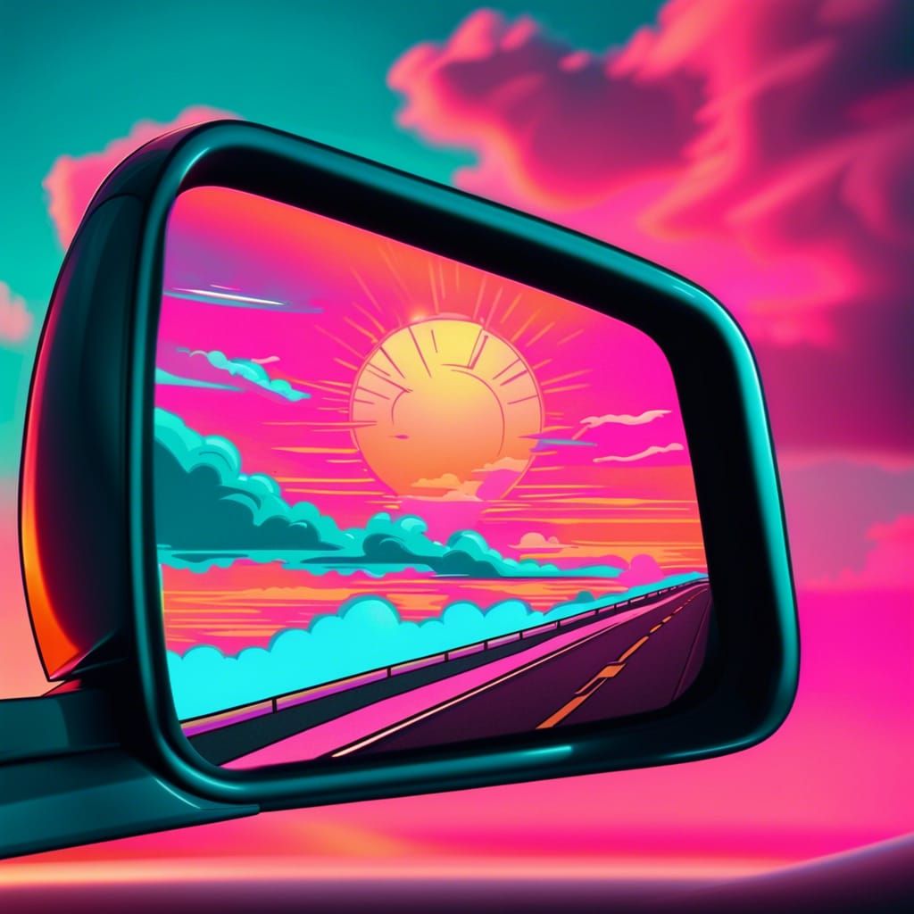 the city in the rear view and nothing in the distance