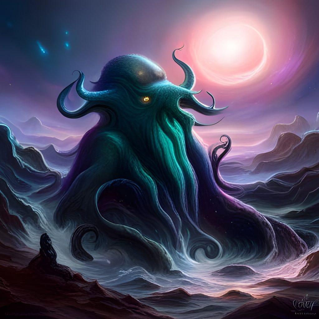 Cosmic Cthulhu Beast (V) - AI Generated Artwork - NightCafe Creator