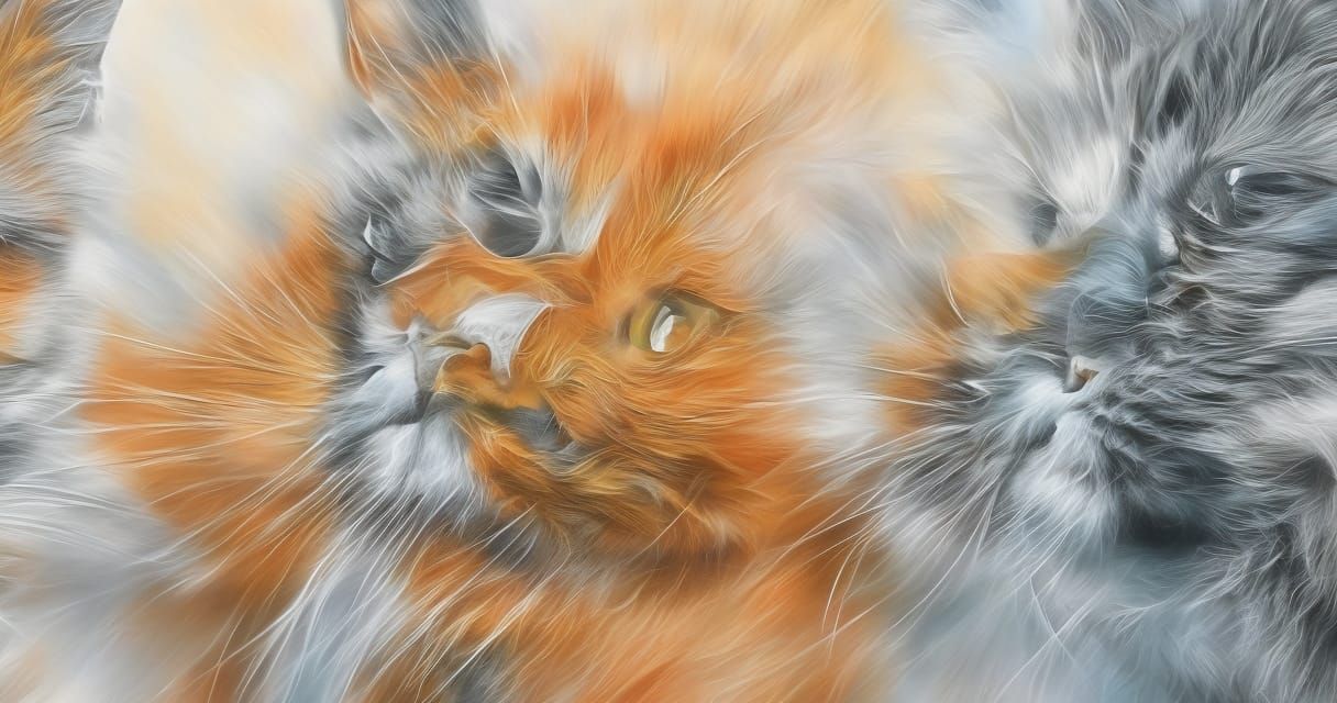 3 drawed cats 8K resolution 8k resolution hyperrealism psych...