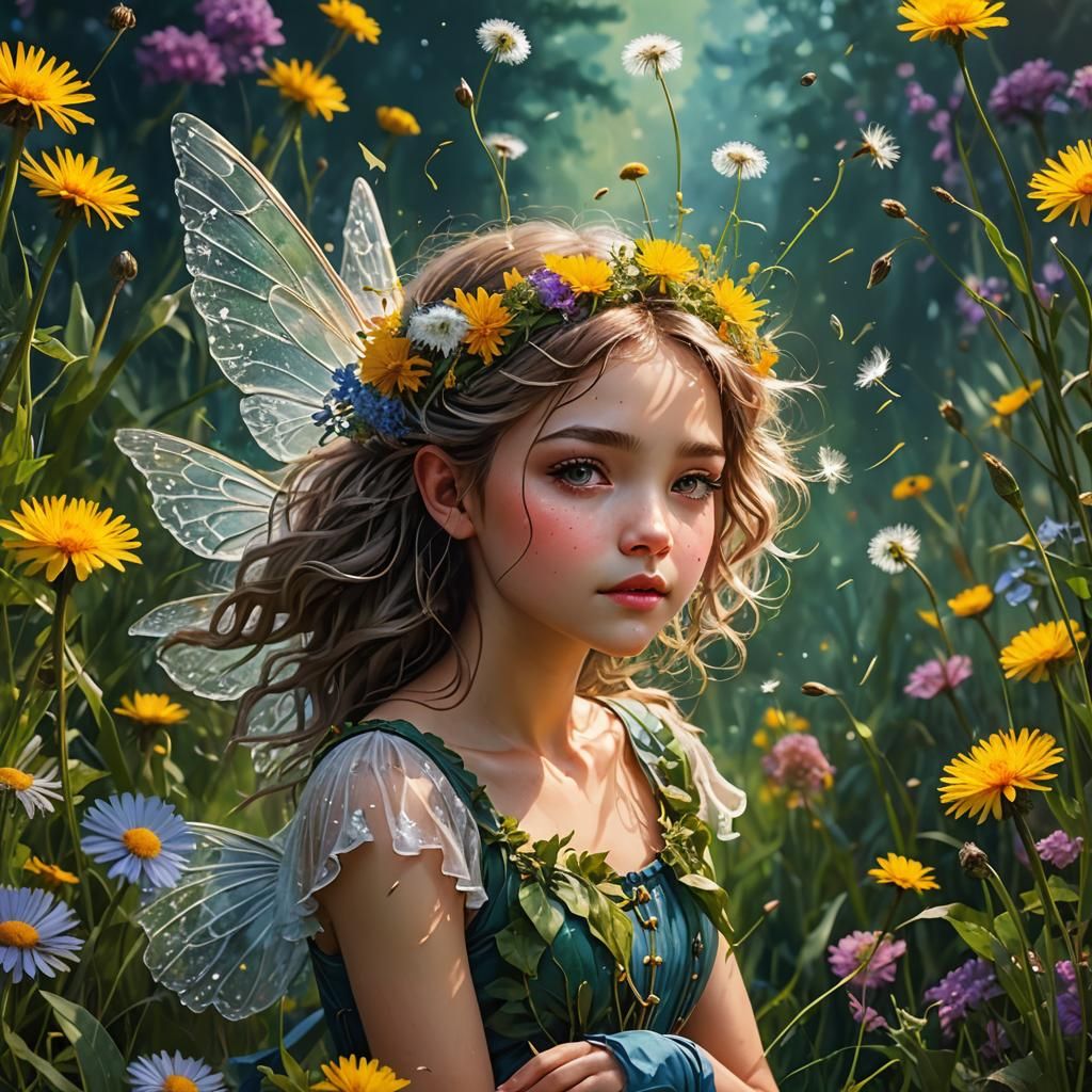 Dandelion fairy - AI Generated Artwork - NightCafe Creator