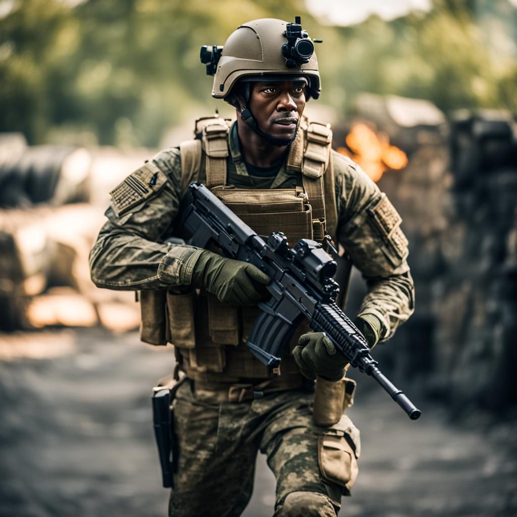 supersoldier taking on an amry