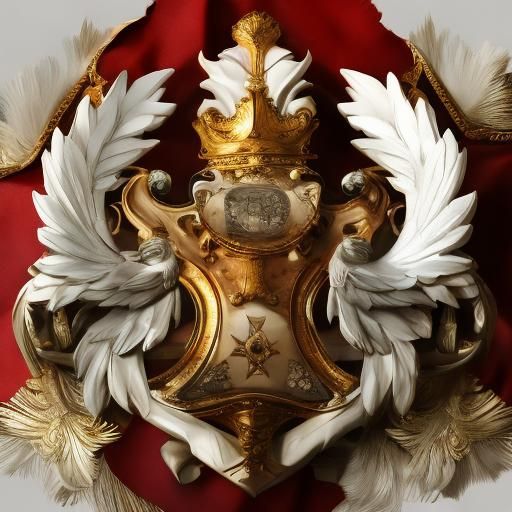 <lora:Emblazoned DSv8:1.0> War and Peace, coat of arms, shield