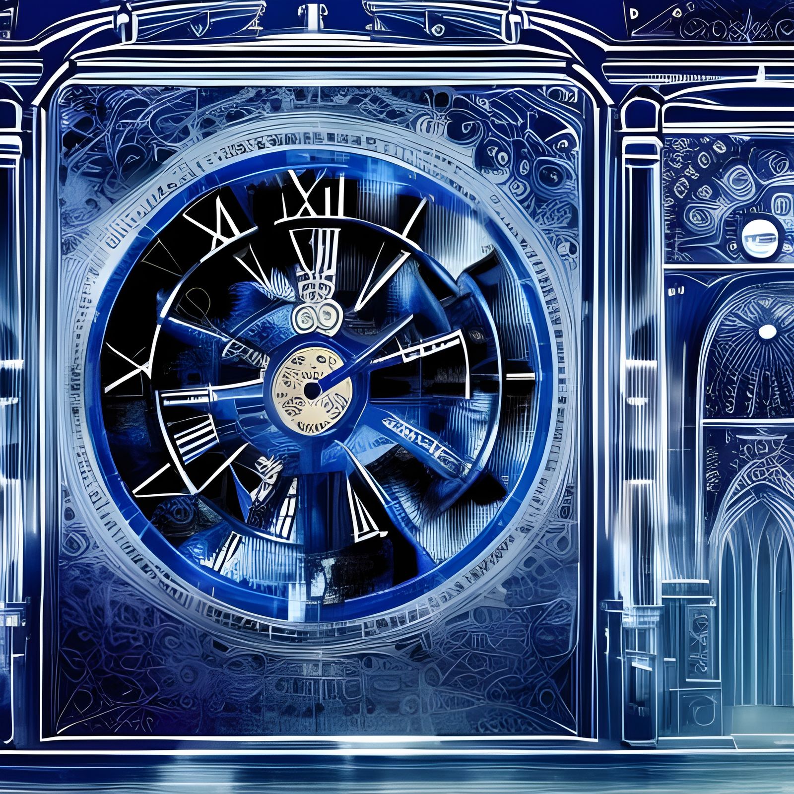 Mechanical clock blueprint II AI Generated Artwork NightCafe Creator
