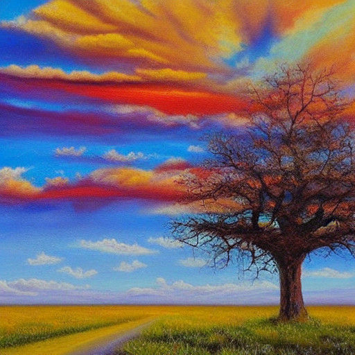 Surreal Landscape with a Lone Figure