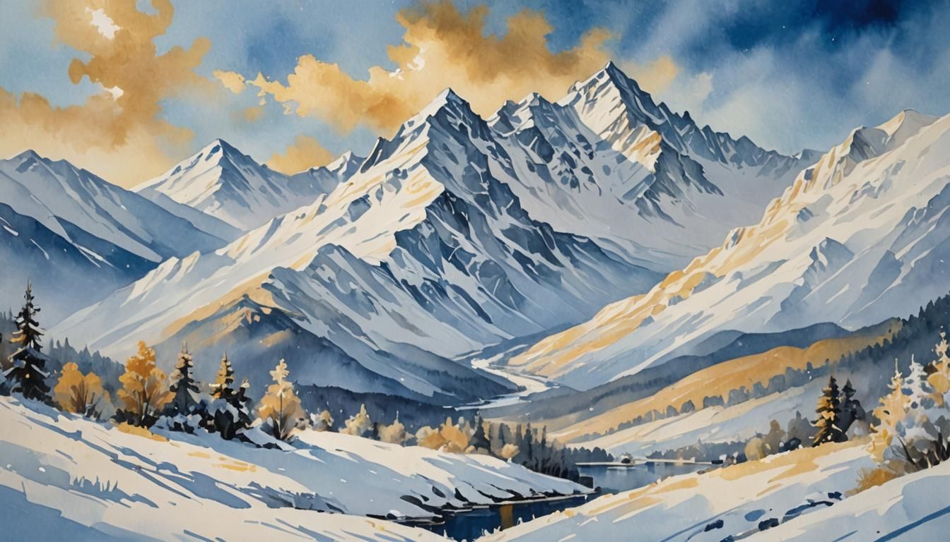 snowy mountains  by @Alma 