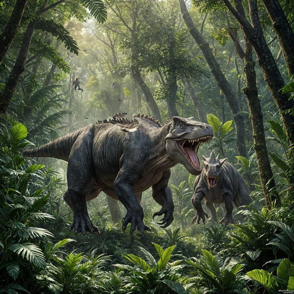 A tyrannosaurus about to attack 