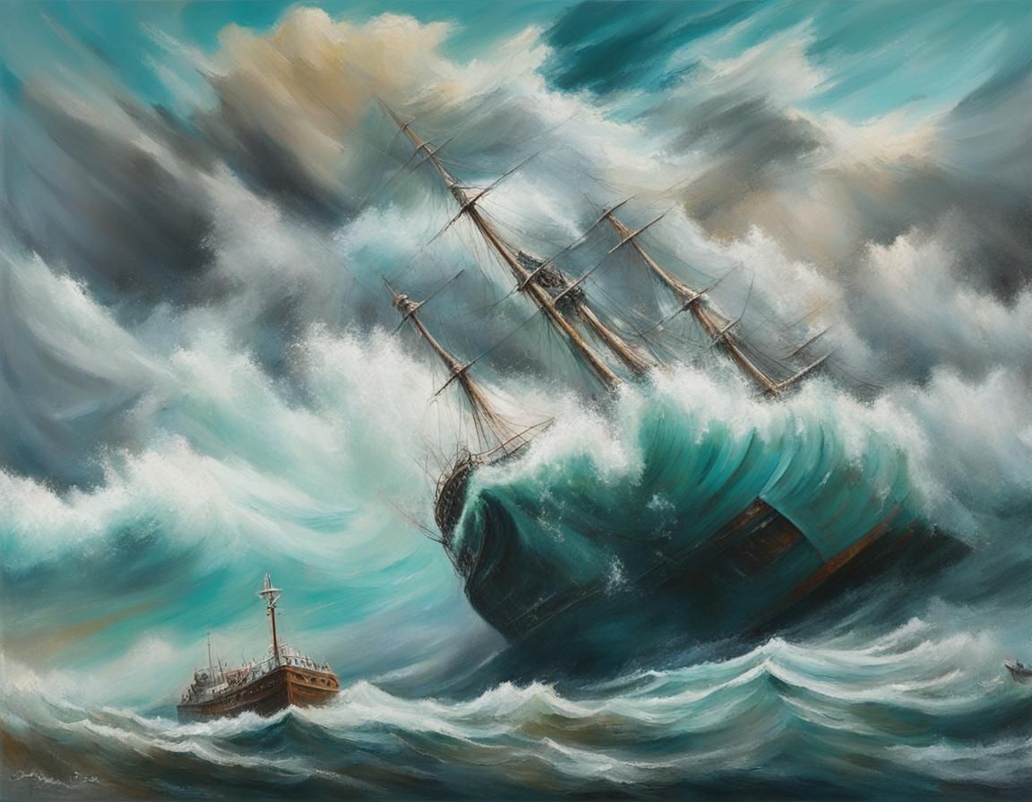 strong wind at sea, storm  by @Eee17
