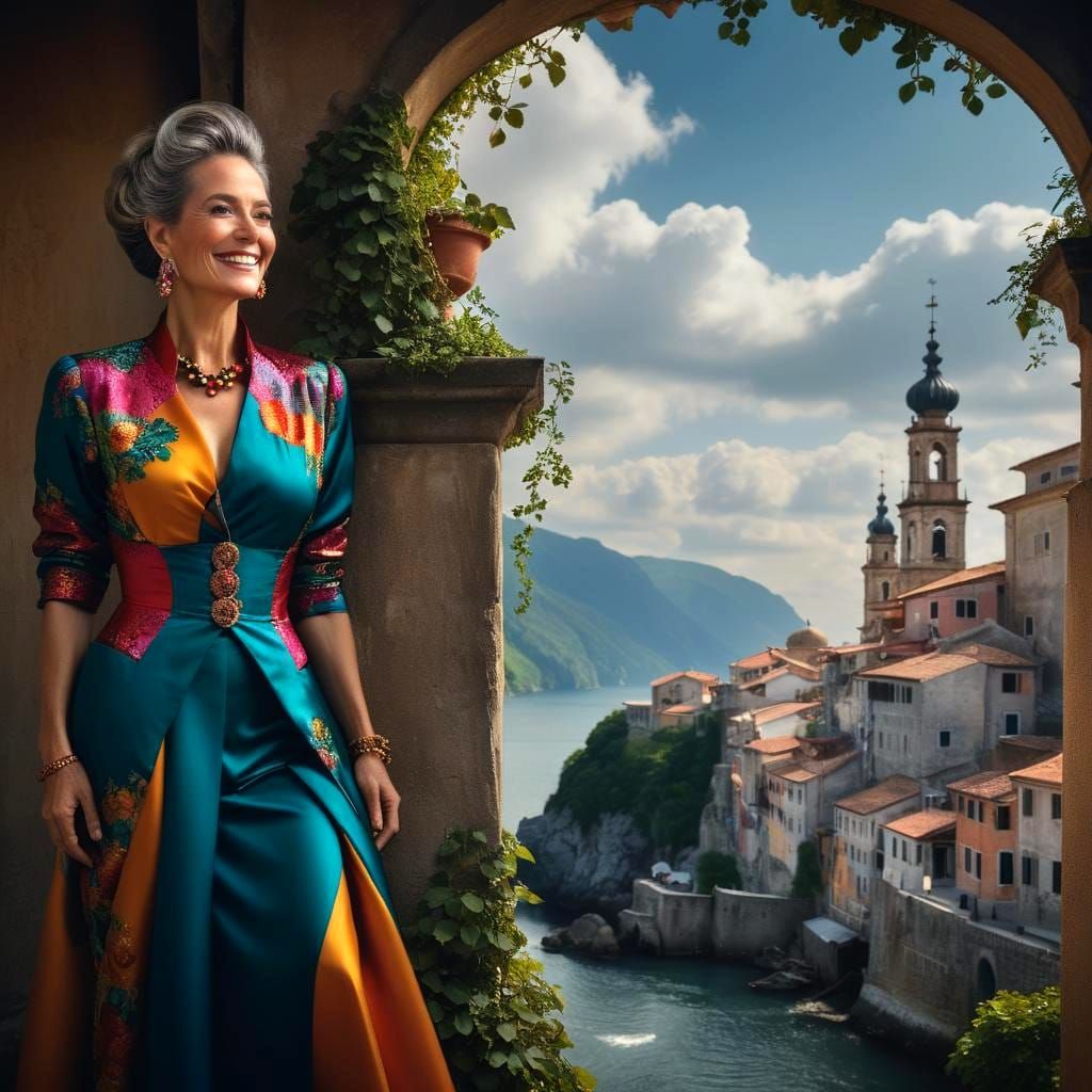 Elegant Woman Portrait in Expressive Fine Art Style