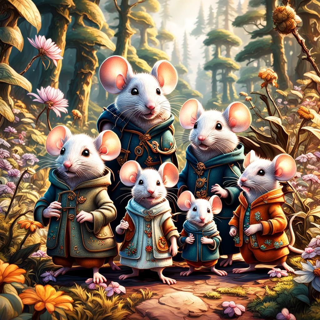 Mice Family Adventure! - AI Generated Artwork - NightCafe Creator