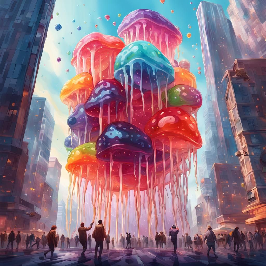 Invasion of the Jelly Monster - AI Generated Artwork - NightCafe Creator