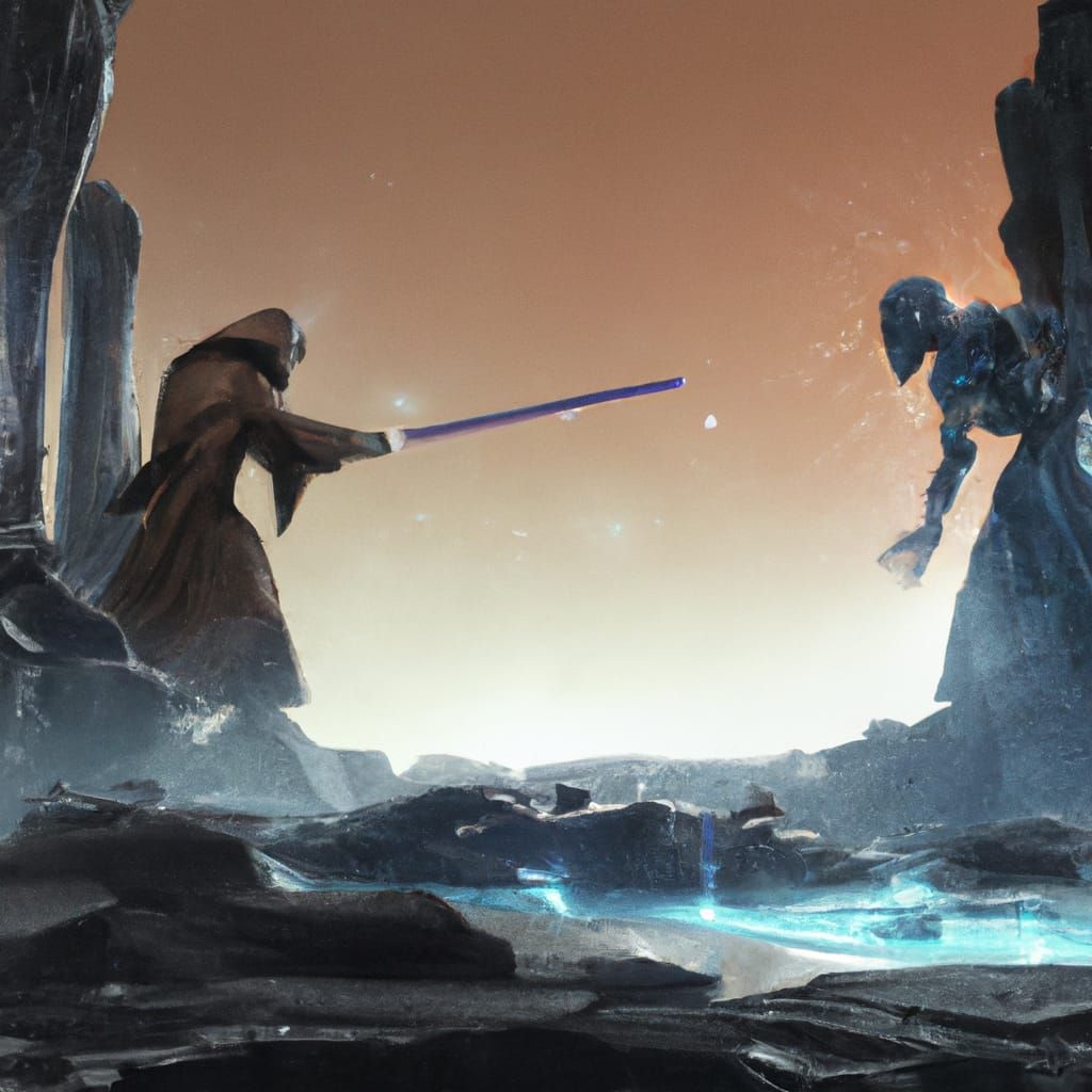 Epic battle between a Jedi and a Sith - AI Generated Artwork ...