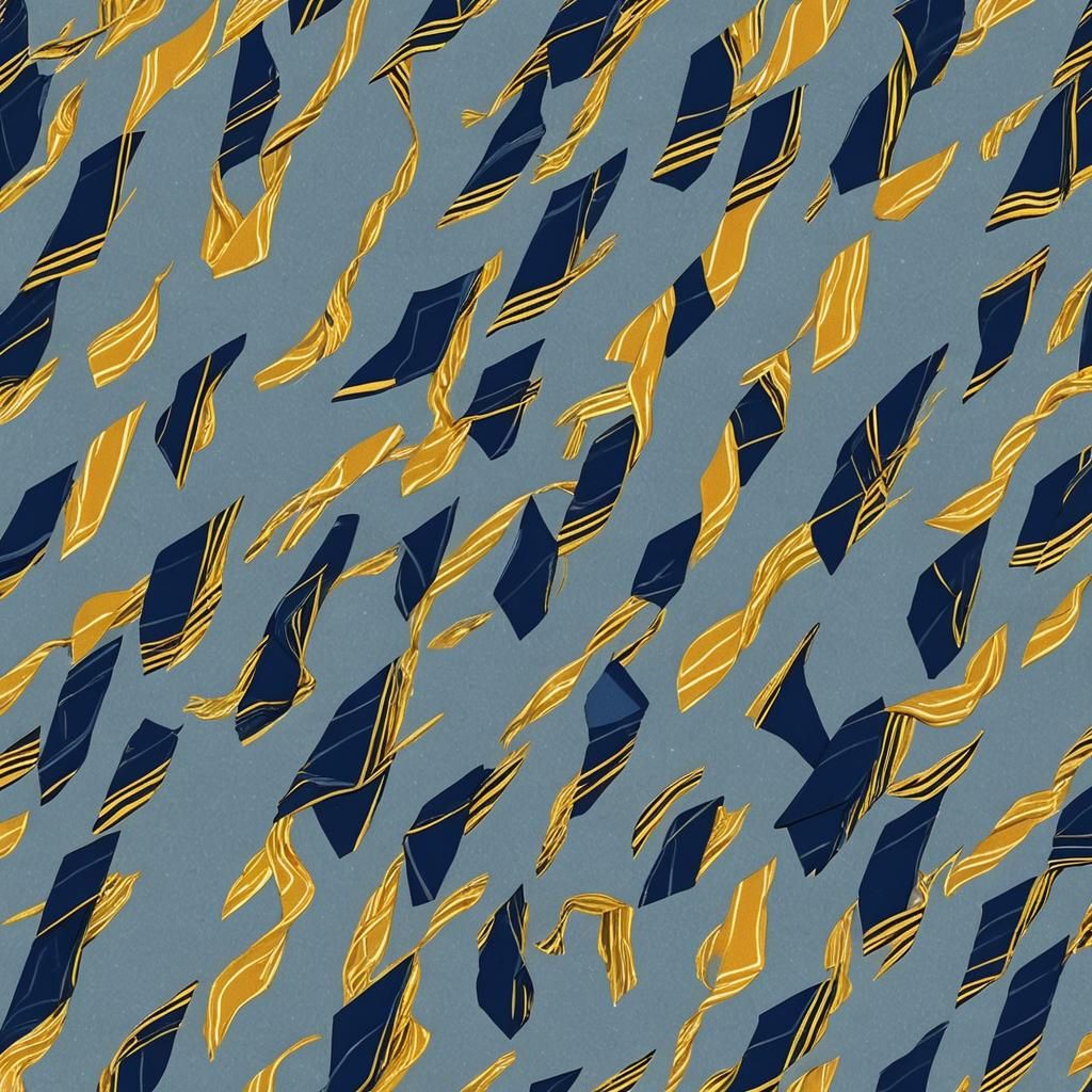 mainly blue, gold as a complementary