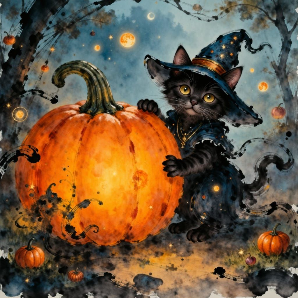 Magic Cat With a Magic Hat