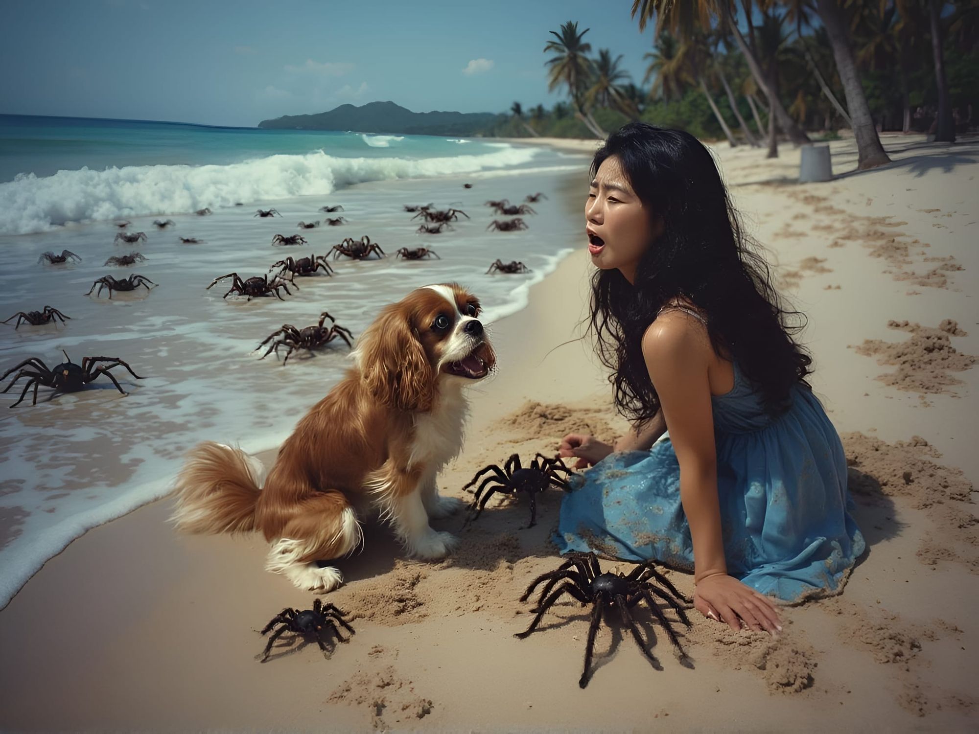 Tropical Beach Spider Attack!