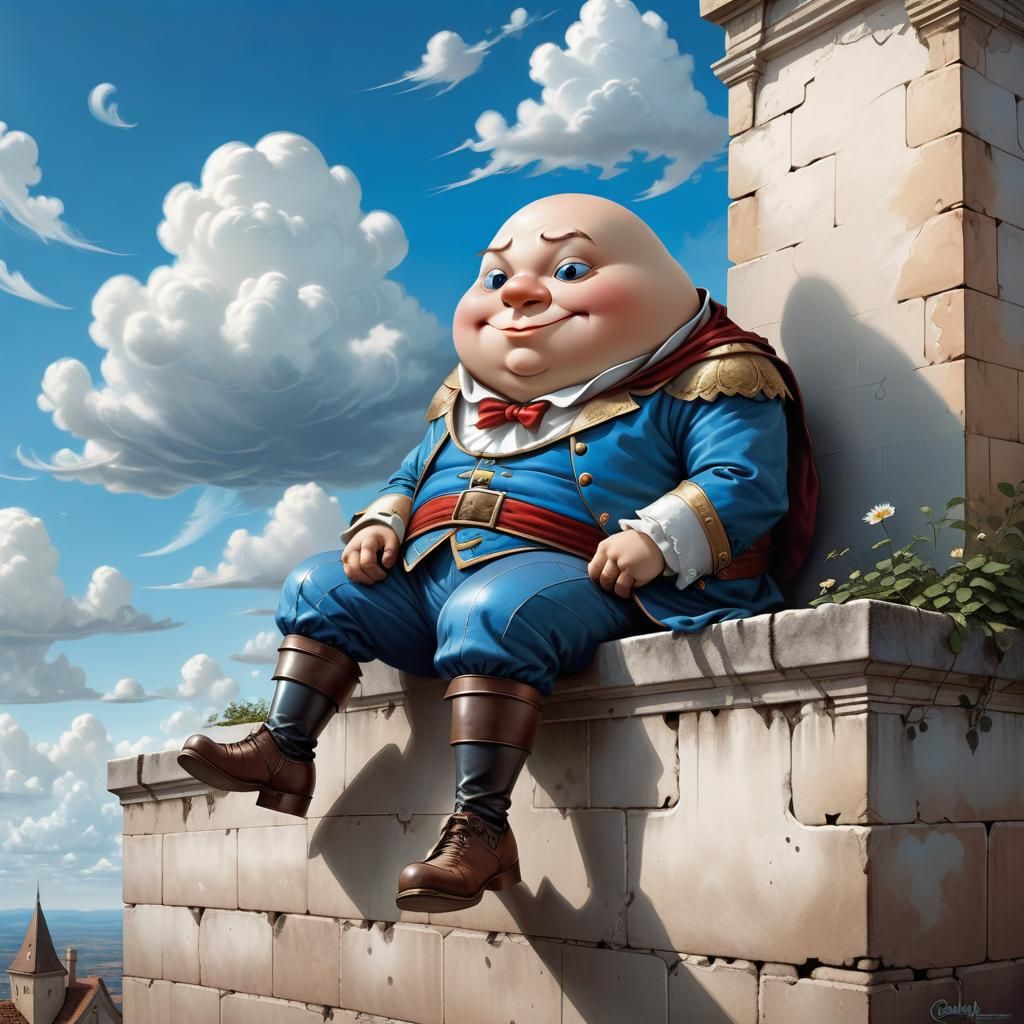 Humpty Dumpty sat on a wall...  by @Caz Prophetess