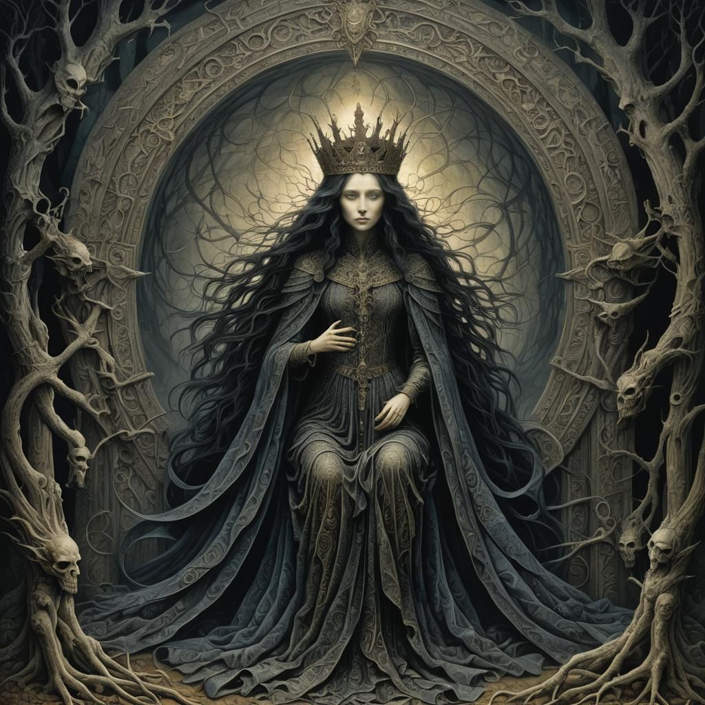 “Queen of Shadows” epic dark fantasy masterpiece by Gustave ...