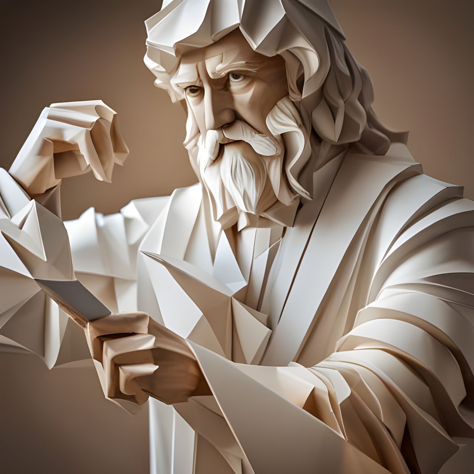 Paper Sculpture of Da Vinci  by @robinnjensen