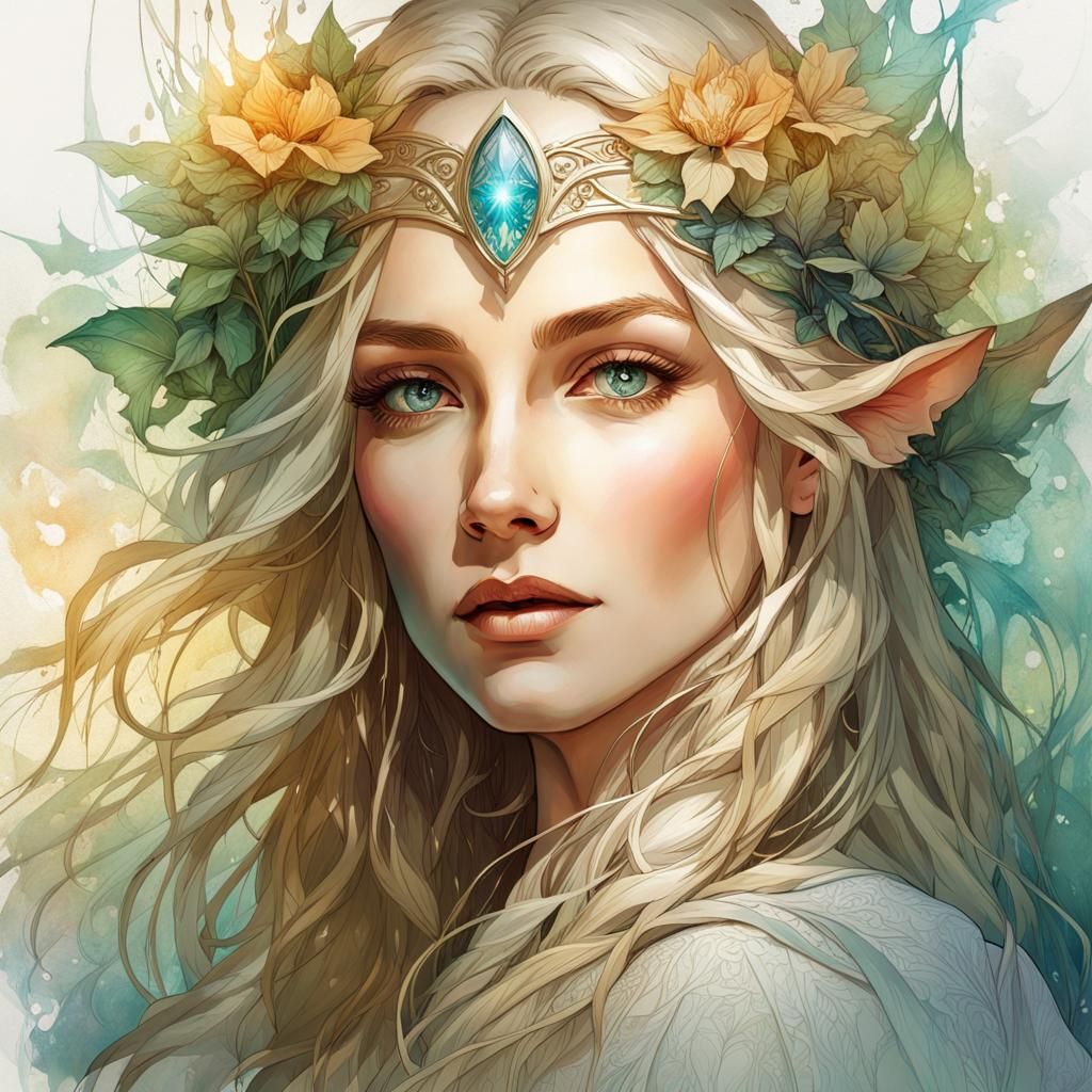 Lady Galadriel - AI Generated Artwork - NightCafe Creator