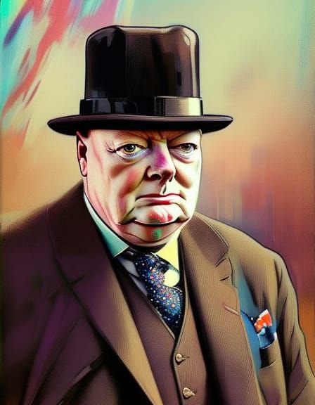 Sir Winston Churchill - AI Generated Artwork - NightCafe Creator