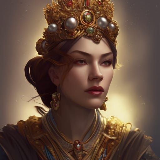 Empress in pearl crown - AI Generated Artwork - NightCafe Creator