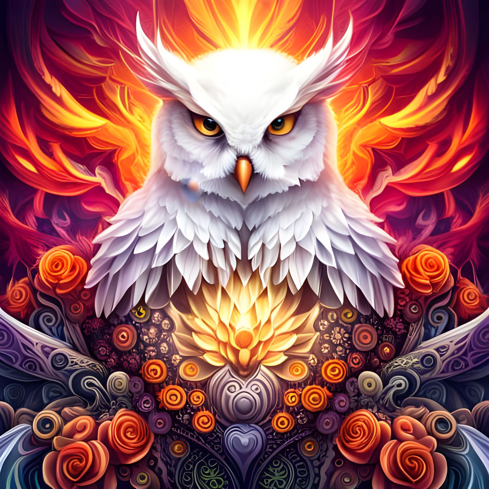 White Owl #4 (Fantasy Fractal)  by @BlakeRaven
