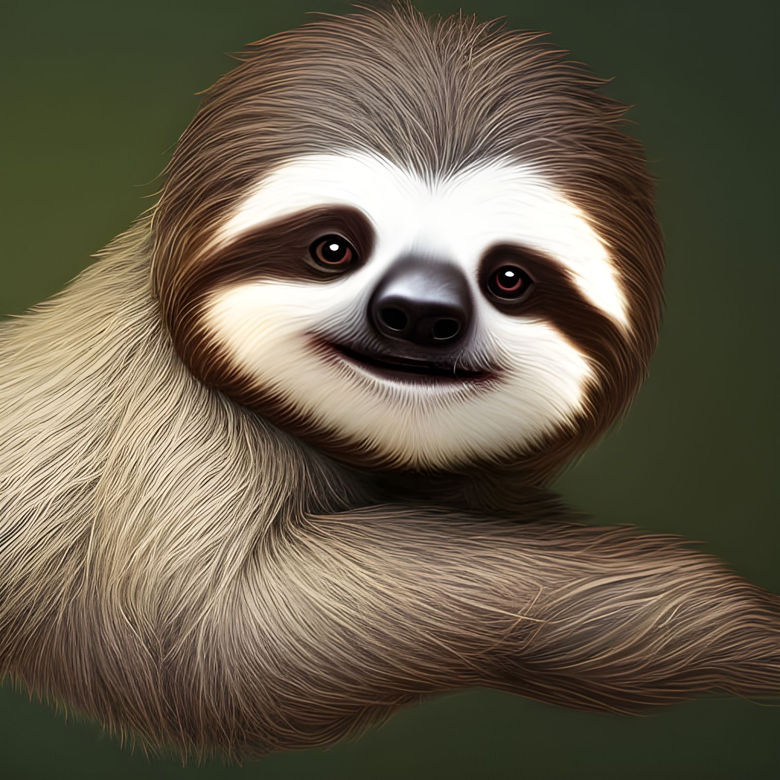 a cute fluffy friendly sloth - AI Generated Artwork - NightCafe Creator