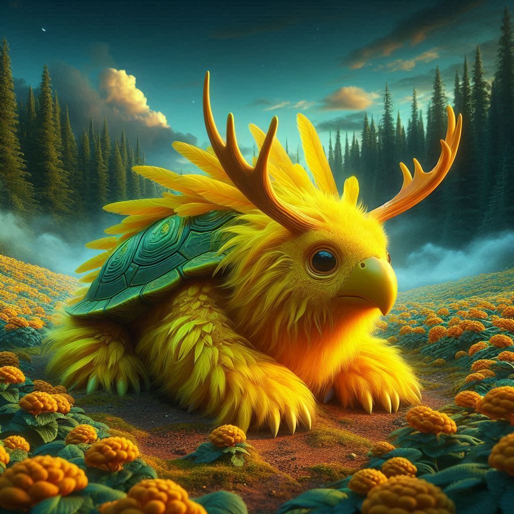 Francis the Canmootle (Canary/moose/turtle)