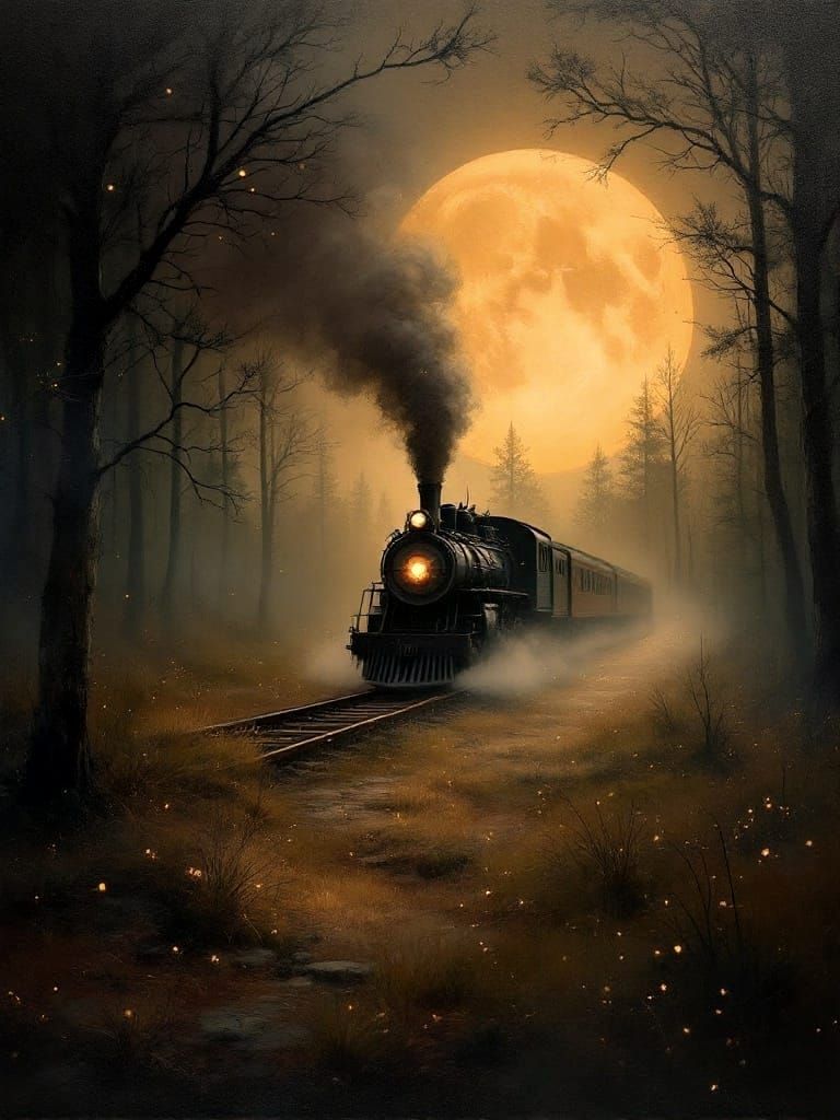 Moonlit Forest Train  by @Jen