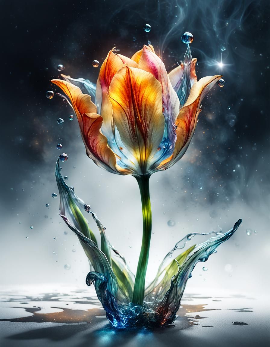 Glass tulip  by @Denda9