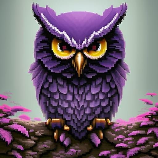 Pixel Art Owl  by @X