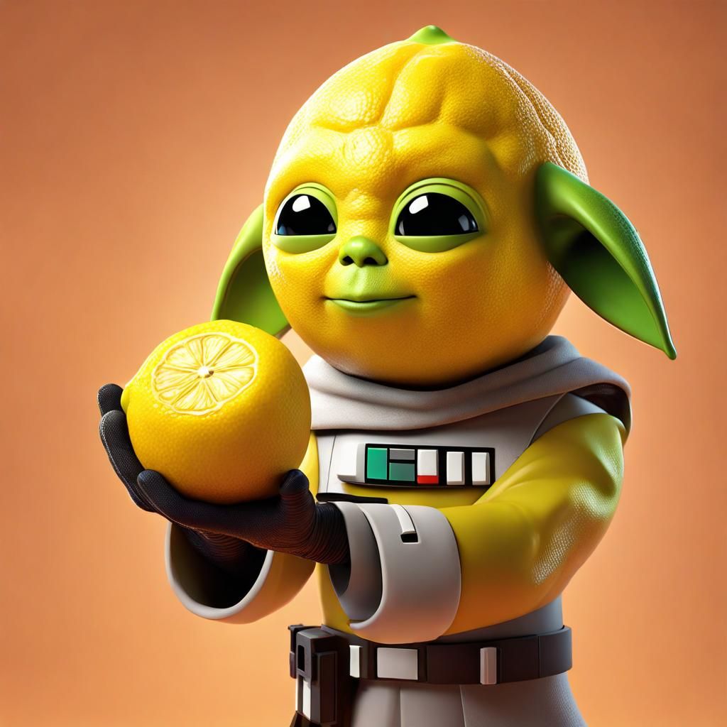 star wars character holding a lemon AI Generated Artwork NightCafe