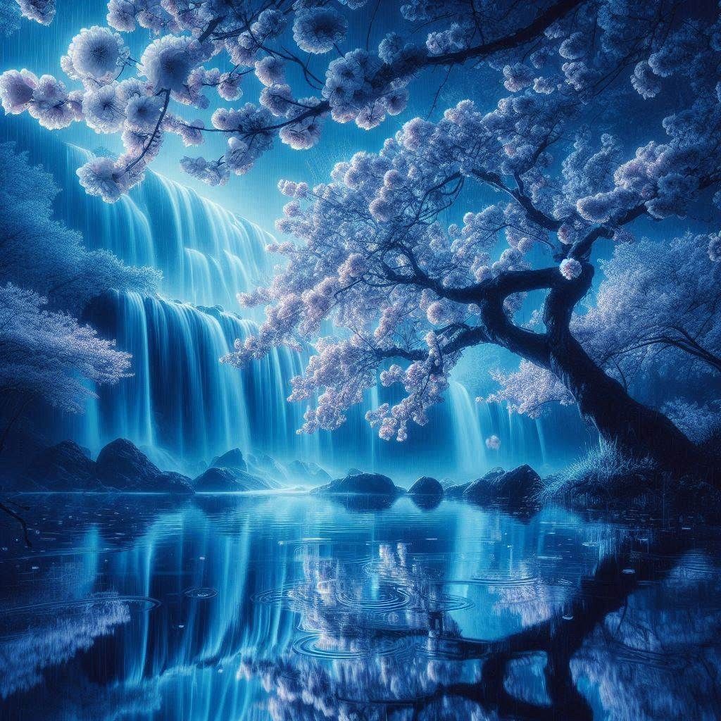 Sakura, Blue ambiance.
