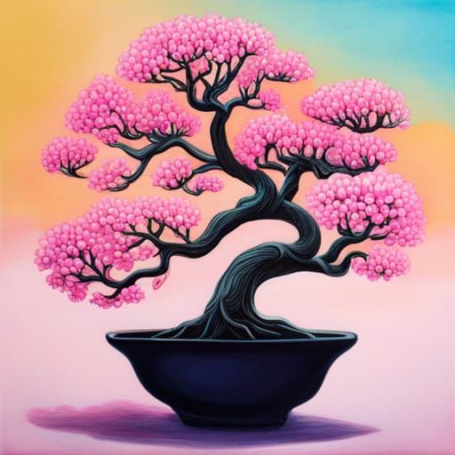 Pink bonsai tree AI Generated Artwork NightCafe Creator