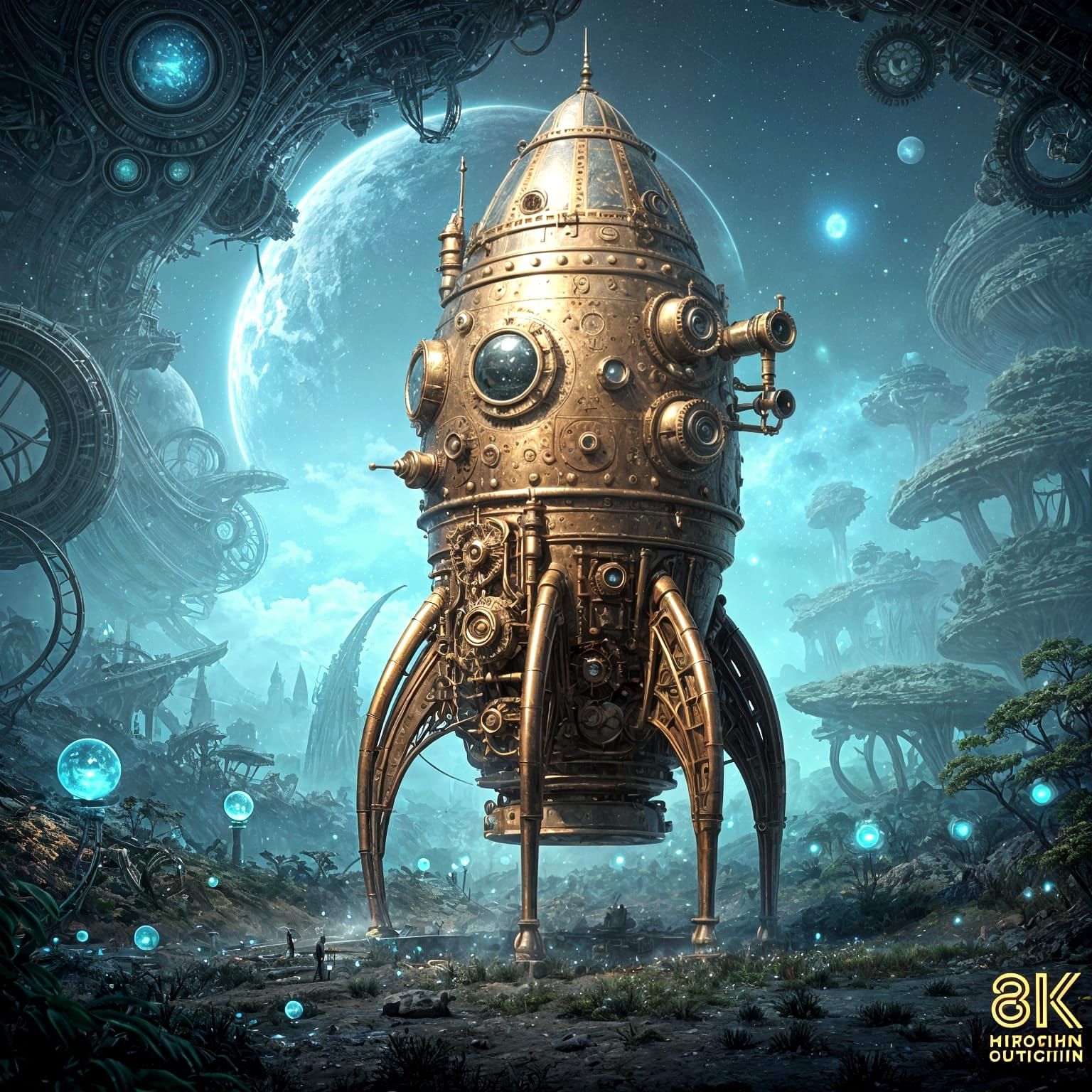 A steampunk rocket  by @argentino 