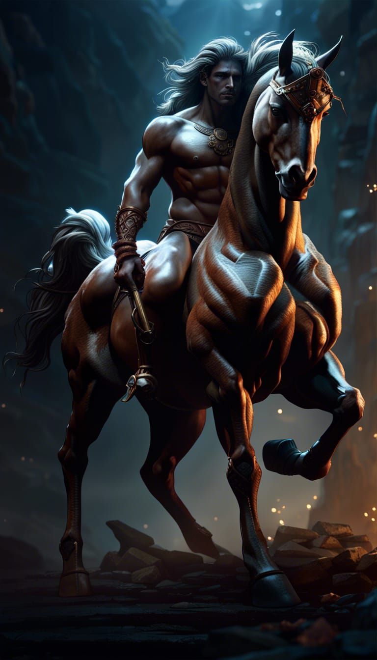Centaur from greek mythology half man half horse AI Generated Artwork