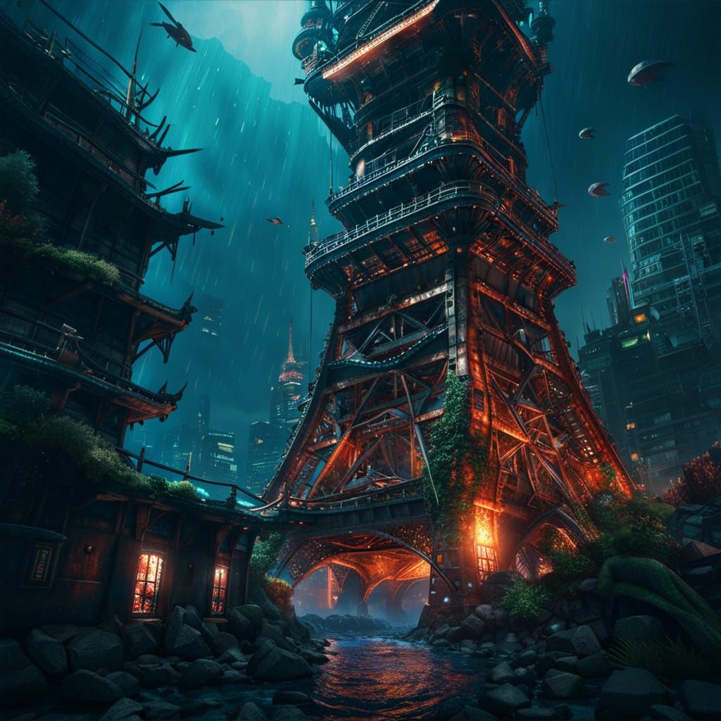 Underwater Tokyo Tower  by @Handler One