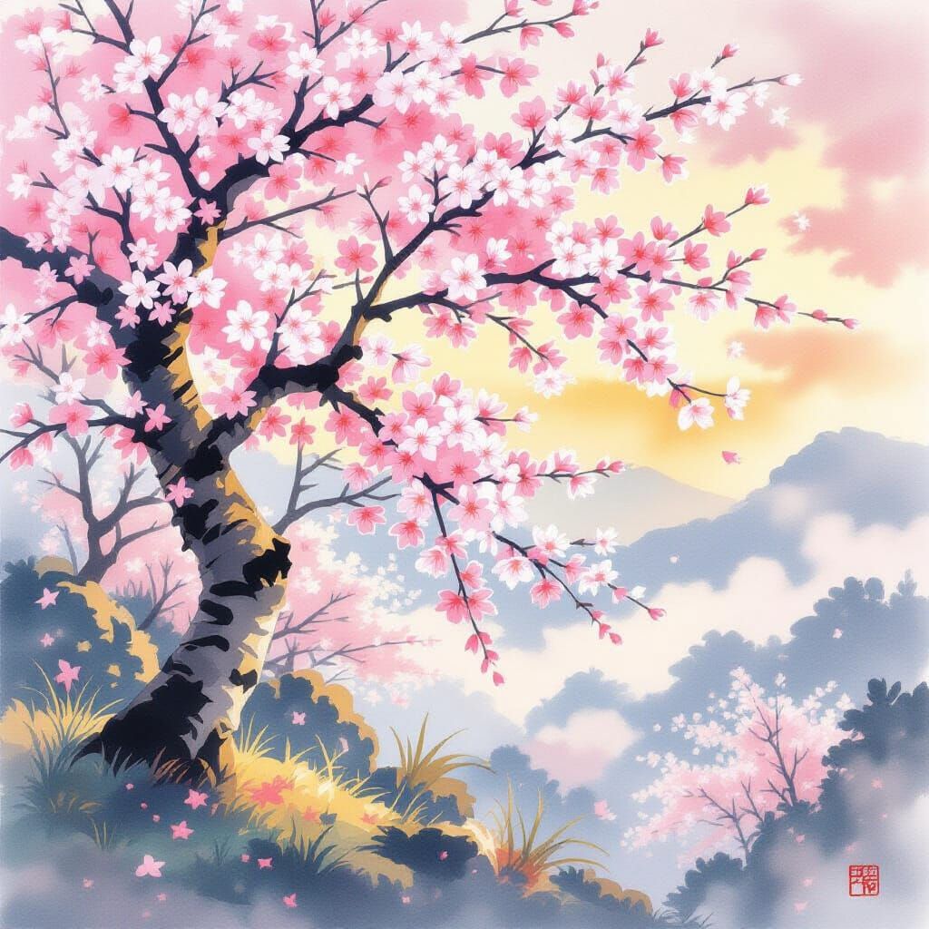 Un cerisier majestueux en fleurs   by @Virginie Fleuranceau