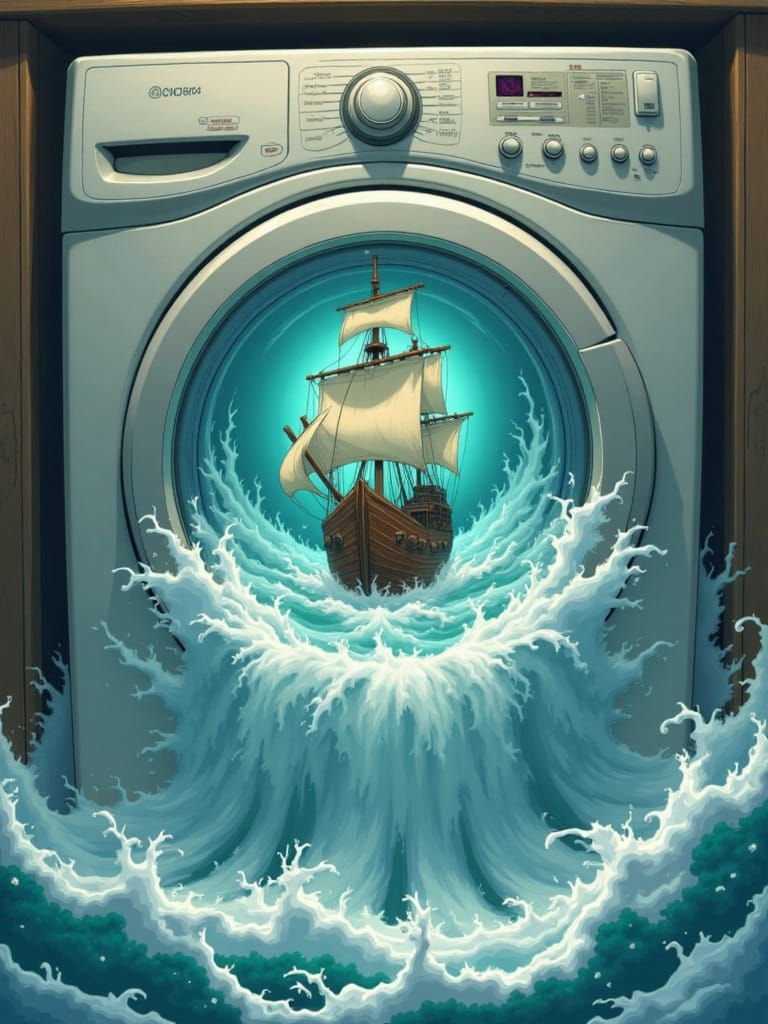 Washing Machine Becomes Ocean, Ship Navigates Storm
