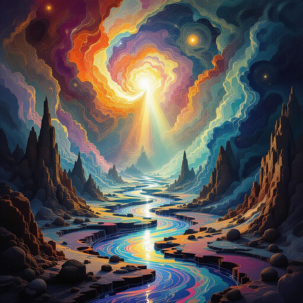 Surreal Cosmic Landscape with Infinite Details