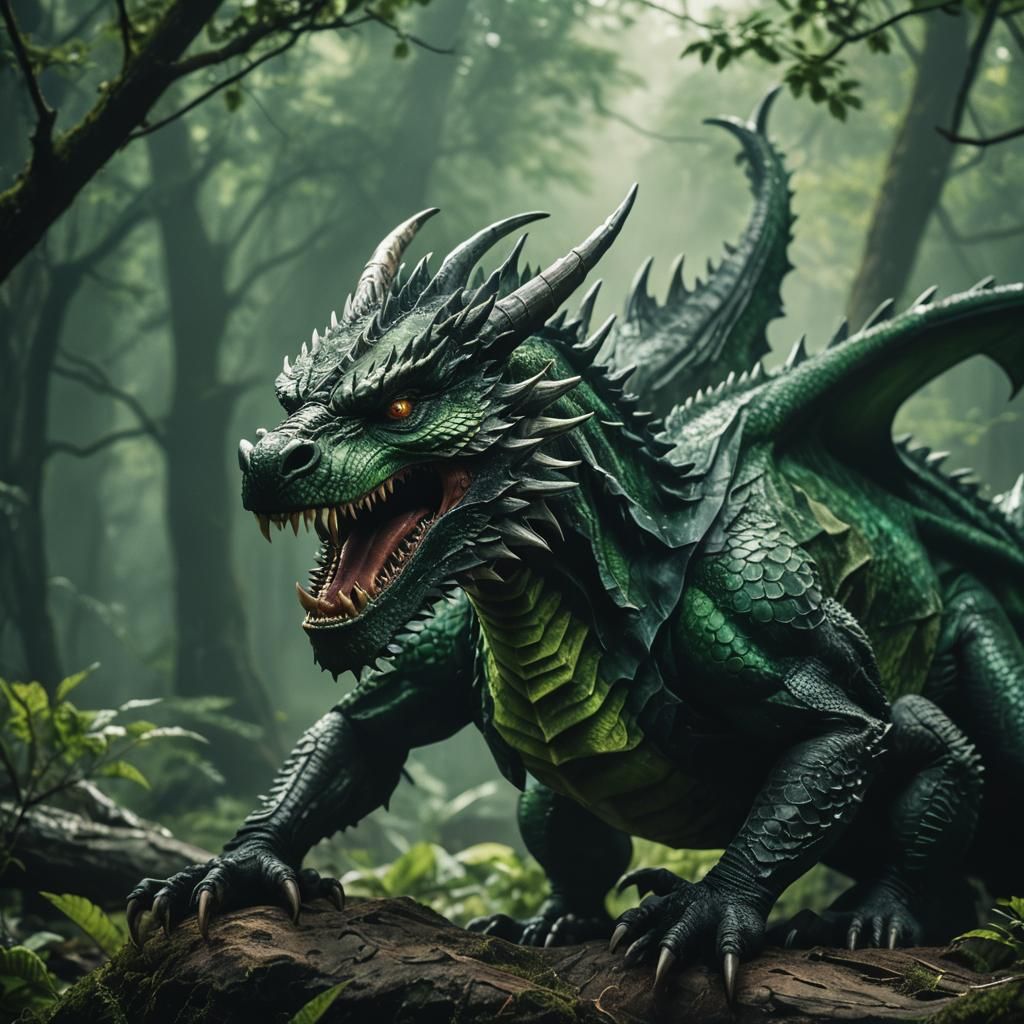 black and green dragon