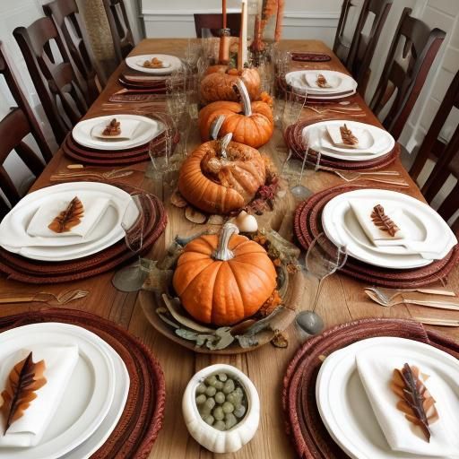 Thanksgiving dinner table with napkins - AI Generated Artwork ...