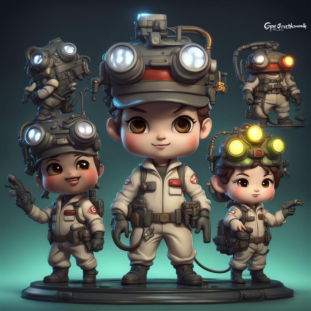 Chibi ghostbusters   by @Benzta
