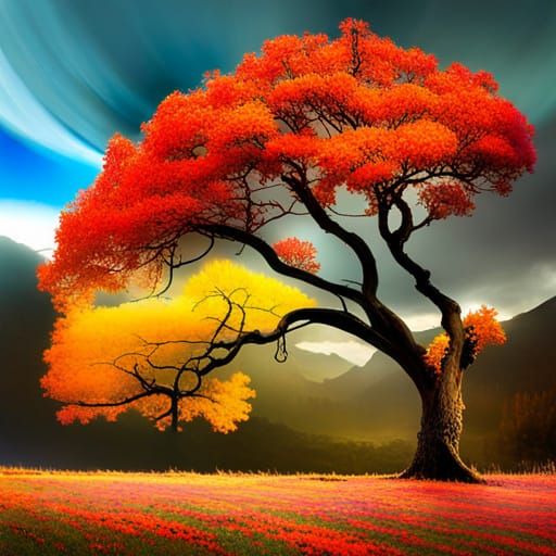 Beauty of nature s change of seasons 3 ai generated artwork