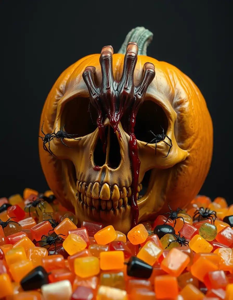 A terrifying Halloween pumpkin,