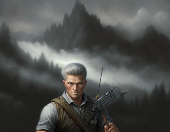 Archer on the hunt ethereal fantasy hyperdetailed mist Thoma...